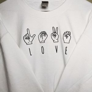 Embroidered ASL LOVE Crewneck 🤍